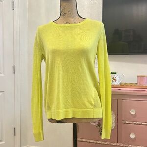 CAbi Mesh Bright Yellow Sweater, Size M